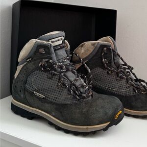 Gray and Tan Women's Ankle Boots